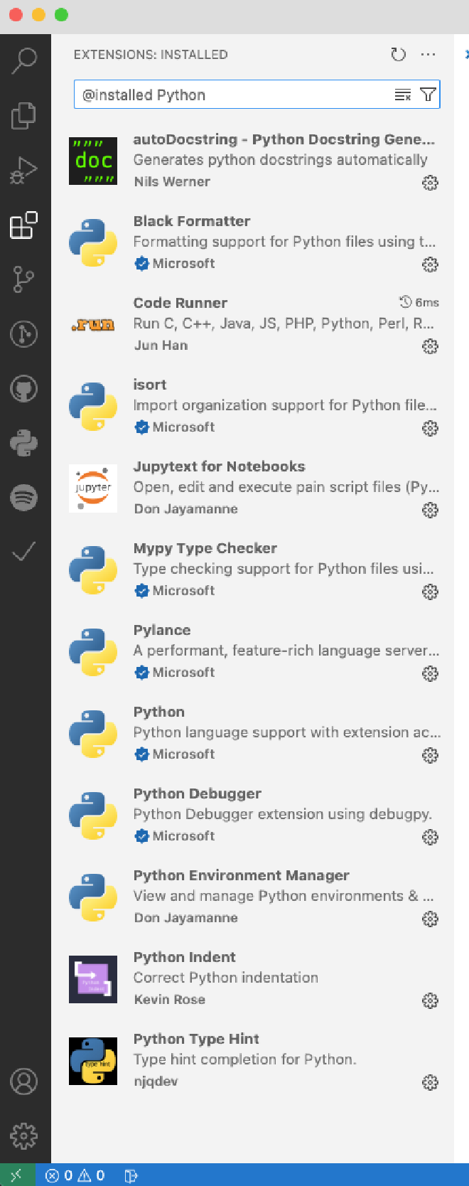 Setting up VSCode and Python for MacOS · N. Redick